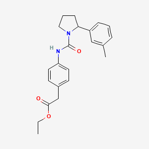 molecular formula C22H26N2O3 B4734823 ethyl [4-({[2-(3-methylphenyl)-1-pyrrolidinyl]carbonyl}amino)phenyl]acetate 