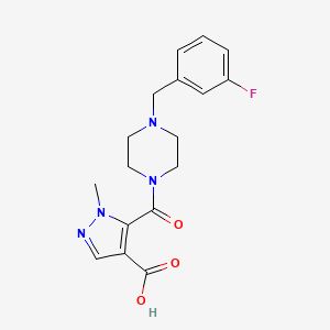 molecular formula C17H19FN4O3 B4734830 5-{[4-(3-fluorobenzyl)-1-piperazinyl]carbonyl}-1-methyl-1H-pyrazole-4-carboxylic acid 