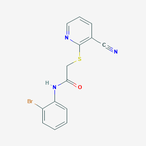 molecular formula C14H10BrN3OS B4734854 N-(2-bromophenyl)-2-[(3-cyano-2-pyridinyl)thio]acetamide 