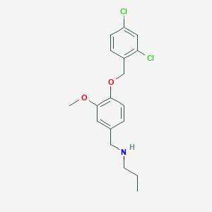 molecular formula C18H21Cl2NO2 B4734891 N-{4-[(2,4-dichlorobenzyl)oxy]-3-methoxybenzyl}-1-propanamine 