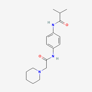 2-methyl-N-{4-[(1-piperidinylacetyl)amino]phenyl}propanamide