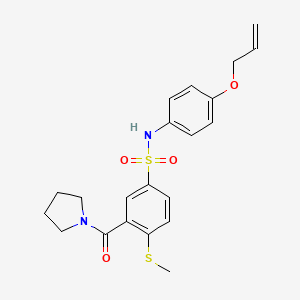molecular formula C21H24N2O4S2 B4734920 N-[4-(allyloxy)phenyl]-4-(methylthio)-3-(1-pyrrolidinylcarbonyl)benzenesulfonamide 
