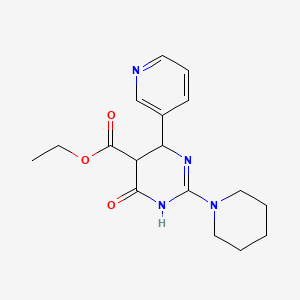 ethyl 4-oxo-2-(1-piperidinyl)-6-(3-pyridinyl)-1,4,5,6-tetrahydro-5-pyrimidinecarboxylate