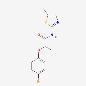 molecular formula C13H13BrN2O2S B4734928 2-(4-bromophenoxy)-N-(5-methyl-1,3-thiazol-2-yl)propanamide 