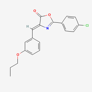 molecular formula C19H16ClNO3 B4734938 2-(4-chlorophenyl)-4-(3-propoxybenzylidene)-1,3-oxazol-5(4H)-one 