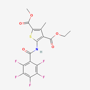 molecular formula C17H12F5NO5S B4734968 4-ethyl 2-methyl 3-methyl-5-[(pentafluorobenzoyl)amino]-2,4-thiophenedicarboxylate 