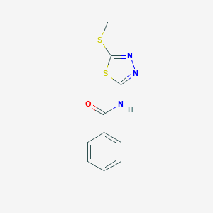 molecular formula C11H11N3OS2 B473497 4-methyl-N-(5-methylsulfanyl-1,3,4-thiadiazol-2-yl)benzamide CAS No. 393566-71-7