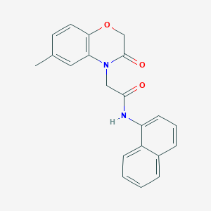 molecular formula C21H18N2O3 B4734971 2-(6-methyl-3-oxo-2,3-dihydro-4H-1,4-benzoxazin-4-yl)-N-1-naphthylacetamide 
