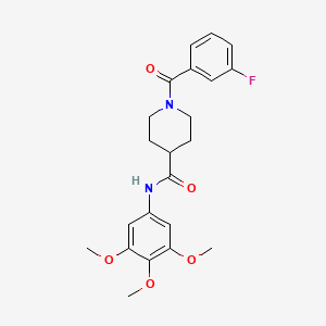 molecular formula C22H25FN2O5 B4734991 1-(3-fluorobenzoyl)-N-(3,4,5-trimethoxyphenyl)-4-piperidinecarboxamide 