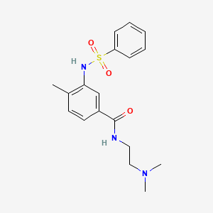 molecular formula C18H23N3O3S B4734997 N-[2-(dimethylamino)ethyl]-4-methyl-3-[(phenylsulfonyl)amino]benzamide 