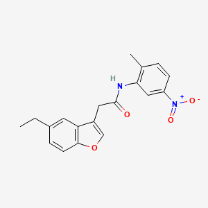 molecular formula C19H18N2O4 B4735010 2-(5-ethyl-1-benzofuran-3-yl)-N-(2-methyl-5-nitrophenyl)acetamide 