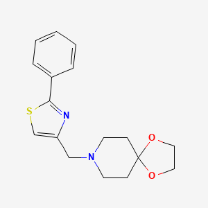 molecular formula C17H20N2O2S B4735015 8-[(2-phenyl-1,3-thiazol-4-yl)methyl]-1,4-dioxa-8-azaspiro[4.5]decane 