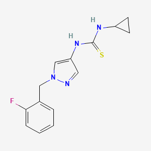 molecular formula C14H15FN4S B4735034 N-cyclopropyl-N'-[1-(2-fluorobenzyl)-1H-pyrazol-4-yl]thiourea 