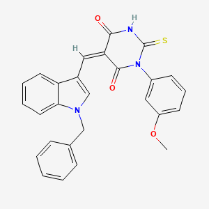 molecular formula C27H21N3O3S B4735055 5-[(1-benzyl-1H-indol-3-yl)methylene]-1-(3-methoxyphenyl)-2-thioxodihydro-4,6(1H,5H)-pyrimidinedione 