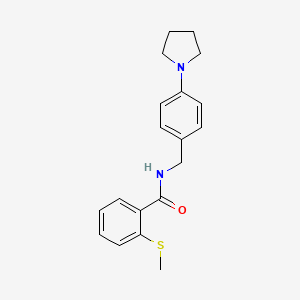 molecular formula C19H22N2OS B4735069 2-(methylthio)-N-[4-(1-pyrrolidinyl)benzyl]benzamide 
