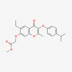 molecular formula C24H26O6 B4735075 methyl {[6-ethyl-3-(4-isopropylphenoxy)-2-methyl-4-oxo-4H-chromen-7-yl]oxy}acetate 