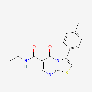 molecular formula C17H17N3O2S B4735076 N-isopropyl-3-(4-methylphenyl)-5-oxo-5H-[1,3]thiazolo[3,2-a]pyrimidine-6-carboxamide 