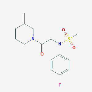 molecular formula C15H21FN2O3S B4735079 N-(4-fluorophenyl)-N-[2-(3-methyl-1-piperidinyl)-2-oxoethyl]methanesulfonamide 