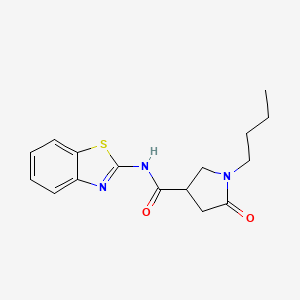 molecular formula C16H19N3O2S B4735091 N-1,3-benzothiazol-2-yl-1-butyl-5-oxopyrrolidine-3-carboxamide 