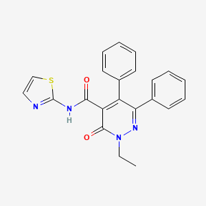 molecular formula C22H18N4O2S B4735097 2-ethyl-3-oxo-5,6-diphenyl-N-1,3-thiazol-2-yl-2,3-dihydro-4-pyridazinecarboxamide 
