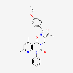 molecular formula C28H26N4O4 B4735103 3-{[2-(4-ethoxyphenyl)-5-methyl-1,3-oxazol-4-yl]methyl}-5,7-dimethyl-1-phenylpyrido[2,3-d]pyrimidine-2,4(1H,3H)-dione 