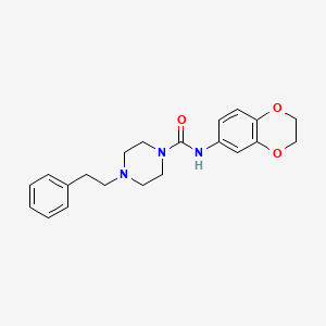 molecular formula C21H25N3O3 B4735116 N-(2,3-dihydro-1,4-benzodioxin-6-yl)-4-(2-phenylethyl)-1-piperazinecarboxamide 