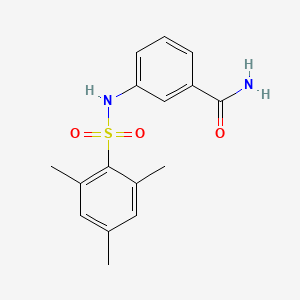 molecular formula C16H18N2O3S B4735129 3-[(mesitylsulfonyl)amino]benzamide 