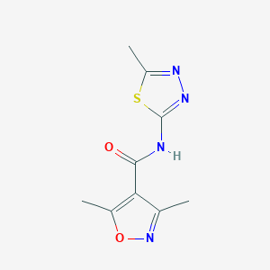 molecular formula C9H10N4O2S B4735137 3,5-dimethyl-N-(5-methyl-1,3,4-thiadiazol-2-yl)-4-isoxazolecarboxamide 
