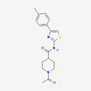 molecular formula C18H21N3O2S B4735141 1-acetyl-N-[4-(4-methylphenyl)-1,3-thiazol-2-yl]-4-piperidinecarboxamide 