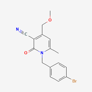 molecular formula C16H15BrN2O2 B4735149 1-(4-bromobenzyl)-4-(methoxymethyl)-6-methyl-2-oxo-1,2-dihydro-3-pyridinecarbonitrile 