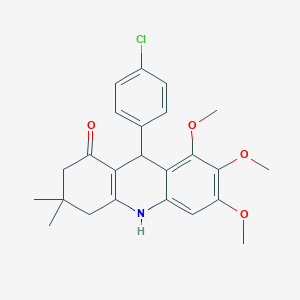 molecular formula C24H26ClNO4 B4735155 9-(4-chlorophenyl)-6,7,8-trimethoxy-3,3-dimethyl-3,4,9,10-tetrahydro-1(2H)-acridinone 