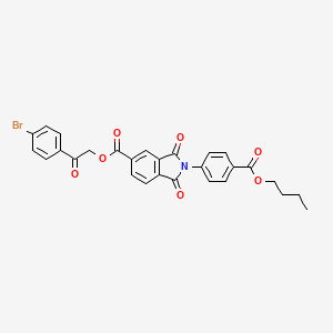 molecular formula C28H22BrNO7 B4735164 2-(4-bromophenyl)-2-oxoethyl 2-[4-(butoxycarbonyl)phenyl]-1,3-dioxo-5-isoindolinecarboxylate 