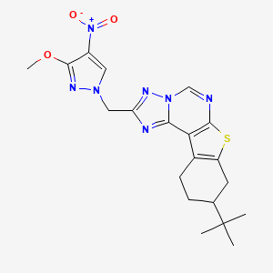 molecular formula C20H23N7O3S B4735175 9-tert-butyl-2-[(3-methoxy-4-nitro-1H-pyrazol-1-yl)methyl]-8,9,10,11-tetrahydro[1]benzothieno[3,2-e][1,2,4]triazolo[1,5-c]pyrimidine 