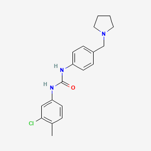 molecular formula C19H22ClN3O B4735185 N-(3-chloro-4-methylphenyl)-N'-[4-(1-pyrrolidinylmethyl)phenyl]urea 