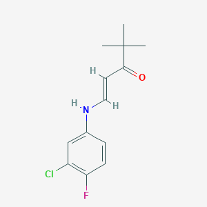 molecular formula C13H15ClFNO B4735206 1-[(3-chloro-4-fluorophenyl)amino]-4,4-dimethyl-1-penten-3-one 