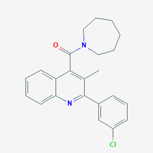 molecular formula C23H23ClN2O B4735213 4-(1-azepanylcarbonyl)-2-(3-chlorophenyl)-3-methylquinoline 