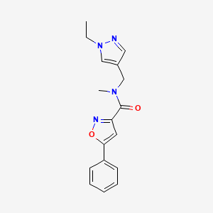 molecular formula C17H18N4O2 B4735222 N-[(1-ethyl-1H-pyrazol-4-yl)methyl]-N-methyl-5-phenyl-3-isoxazolecarboxamide 