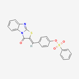 molecular formula C22H14N2O4S2 B4735240 4-[(3-oxo[1,3]thiazolo[3,2-a]benzimidazol-2(3H)-ylidene)methyl]phenyl benzenesulfonate 