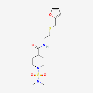 molecular formula C15H25N3O4S2 B4735246 1-[(dimethylamino)sulfonyl]-N-{2-[(2-furylmethyl)thio]ethyl}-4-piperidinecarboxamide 