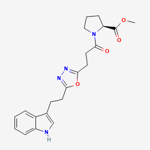 molecular formula C21H24N4O4 B4735252 methyl 1-(3-{5-[2-(1H-indol-3-yl)ethyl]-1,3,4-oxadiazol-2-yl}propanoyl)-L-prolinate 