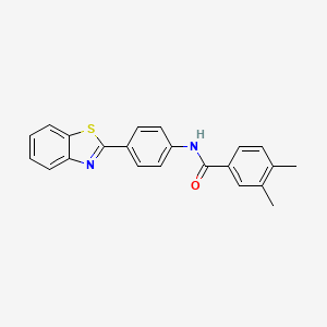 molecular formula C22H18N2OS B4735268 N-[4-(1,3-benzothiazol-2-yl)phenyl]-3,4-dimethylbenzamide 
