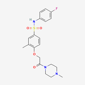 molecular formula C20H24FN3O4S B4735295 N-(4-fluorophenyl)-3-methyl-4-[2-(4-methyl-1-piperazinyl)-2-oxoethoxy]benzenesulfonamide 