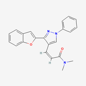 molecular formula C22H19N3O2 B4735299 3-[3-(1-benzofuran-2-yl)-1-phenyl-1H-pyrazol-4-yl]-N,N-dimethylacrylamide 