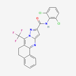 molecular formula C22H13Cl2F3N4O B4735310 N-(2,6-dichlorophenyl)-7-(trifluoromethyl)-5,6-dihydrobenzo[h]pyrazolo[5,1-b]quinazoline-10-carboxamide 