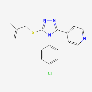 molecular formula C17H15ClN4S B4735321 4-{4-(4-chlorophenyl)-5-[(2-methyl-2-propen-1-yl)thio]-4H-1,2,4-triazol-3-yl}pyridine CAS No. 676579-34-3