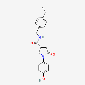 molecular formula C20H22N2O3 B4735326 N-(4-ethylbenzyl)-1-(4-hydroxyphenyl)-5-oxo-3-pyrrolidinecarboxamide 