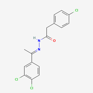 molecular formula C16H13Cl3N2O B4735341 2-(4-chlorophenyl)-N'-[1-(3,4-dichlorophenyl)ethylidene]acetohydrazide 