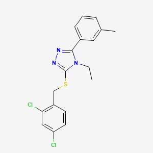 molecular formula C18H17Cl2N3S B4735345 3-[(2,4-dichlorobenzyl)thio]-4-ethyl-5-(3-methylphenyl)-4H-1,2,4-triazole 