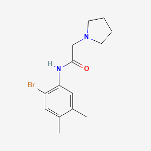 molecular formula C14H19BrN2O B4735372 N-(2-bromo-4,5-dimethylphenyl)-2-(1-pyrrolidinyl)acetamide 