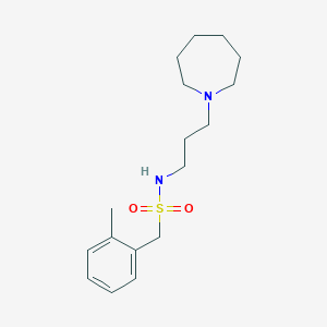 molecular formula C17H28N2O2S B4735380 N-[3-(1-azepanyl)propyl]-1-(2-methylphenyl)methanesulfonamide 